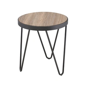 ACME Bage Wood/Metal Round End Table, Brown