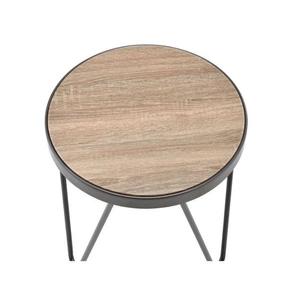 ACME Bage Wood/Metal Round End Table, Brown