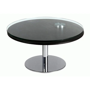 Chintaly Imports 8176 Motion Top Cocktail Table, Clear/Merlot