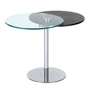 Chintaly Imports 8176 Motion Top Lamp Table, Clear/Merlot