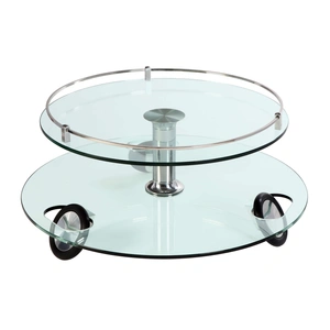 Chintaly Imports 8178 Swivel Top Cocktail Table, Glass