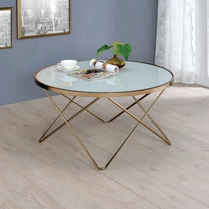 ACME Valora Glass/Metal Round Coffee Table