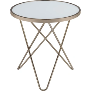 ACME Valora Glass/Metal Round End Table