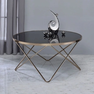 ACME Valora Glass/Metal Round Coffee Table