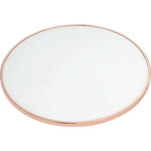 ACME Alivia Glass/Metal Round End Table, Frosted/Rose Gold