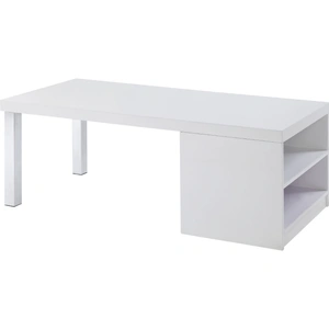 ACME Harta Wood Rectangular Storage Coffee Table Set, White