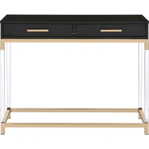 ACME Adiel Metal Storage Console Table w/2 Drawers, Black/Gold