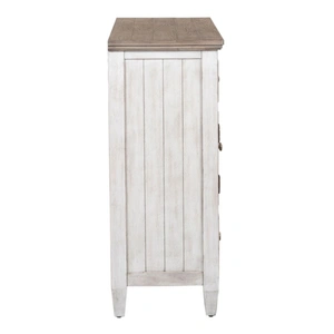 Liberty Furniture Heartland Wood 2-Door 6-Drawer Chesser, Antique White/Tobacco