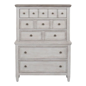 Liberty Furniture Heartland Wood 5-Drawer Chest, Antique White/Tobacco