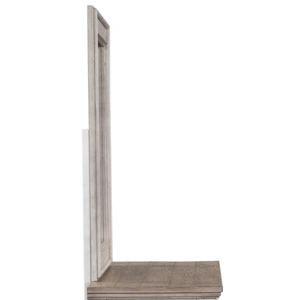 Liberty Furniture Heartland Rectangular Wood Landscape Mirror, Antique White/Tobacco