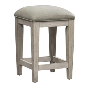 Liberty Furniture Heartland Fabric/Wood Console Stool, Antique White/Taupe