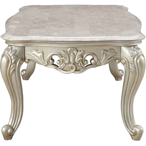 ACME Gorsedd Coffee Table w/Marble Top, Antique White