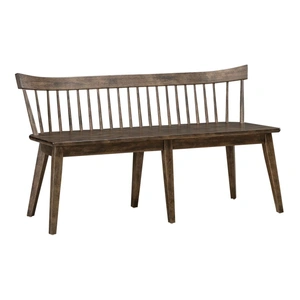 Liberty Furniture Midland Falls Wood Spindle Back Bench, Rustic Brown