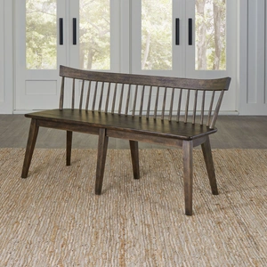 Liberty Furniture Midland Falls Wood Spindle Back Bench, Rustic Brown
