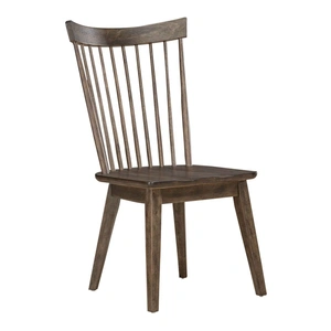 Liberty Furniture Midland Falls Wood Spindle Back Side Chair, Rustic Brown (Set of 2)
