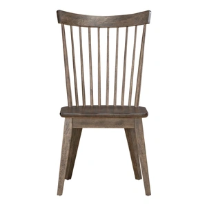 Liberty Furniture Midland Falls Wood Spindle Back Side Chair, Rustic Brown (Set of 2)