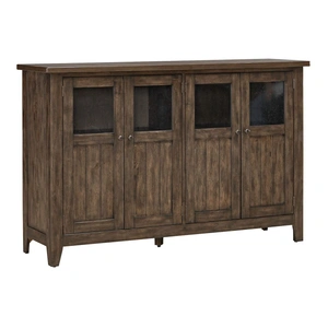 Liberty Furniture Midland Falls Wood 4-Door Buffet, Rustic Brown