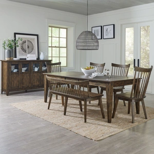 Liberty Furniture Midland Falls Extendable Dining Set | Rustic Brown | Liberty, Rustic Brown