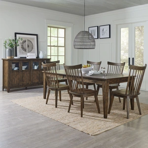 Liberty Furniture Midland Falls Extendable Dining Set | Rustic Brown | Liberty, Rustic Brown