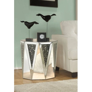 ACME Glam Noor Mirrored/Faux Gemstones End Table