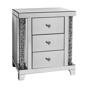 ACME Glam Noralie 82779 Mirrored/Faux Diamonds Accent Table/Nightstand
