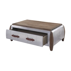 AF Modern Brancaster 82855 Wood/Aluminum Storage Coffee Table, Antique Oak