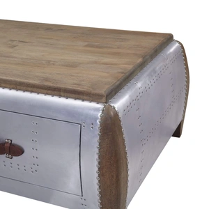 AF Modern Brancaster 82855 Wood/Aluminum Storage Coffee Table, Antique Oak