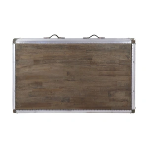 AF Modern Brancaster 82855 Wood/Aluminum Storage Coffee Table, Antique Oak