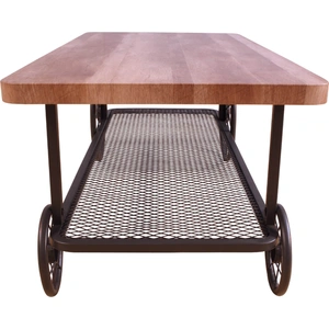 ACME Francie Wood/Metal Rectangular Coffee Table, Oak/Antique Gray