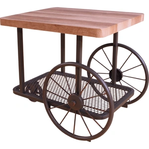 ACME Francie Wood/Metal Rectangular Coffee Table Set, Oak/Antique Gray
