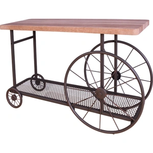 ACME Francie Wood/Metal Rectangular Sofa Table, Oak/Antique Gray