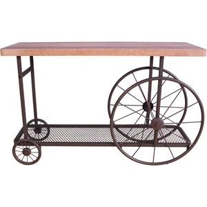 ACME Francie Wood/Metal Rectangular Coffee Table Set, Oak/Antique Gray