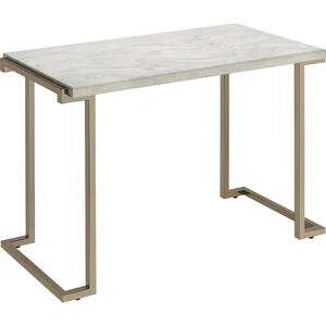 ACME Boice II Faux Marble Rectangular Sofa Table, White