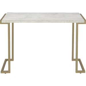 ACME Boice II Faux Marble Rectangular Sofa Table, White