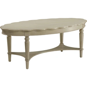 ACME Fordon Wood Oval Coffee Table, Antique White