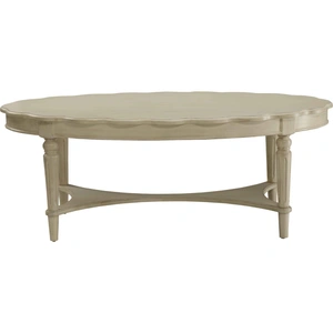 ACME Fordon Wood Oval Coffee Table, Antique White