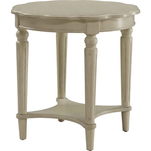 ACME Fordon Wood Round End Table, Antique White
