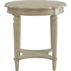 ACME Fordon Wood Round End Table, Antique White