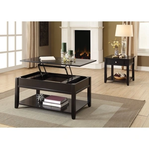 ACME Malachi Wood Rectangular Coffee Table Set w/Lift Top, Black