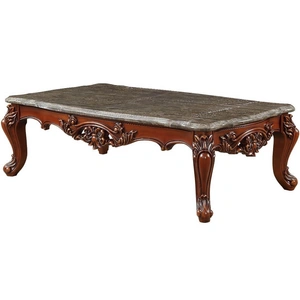 ACME Eustoma Coffee Table w/Marble Top, Walnut