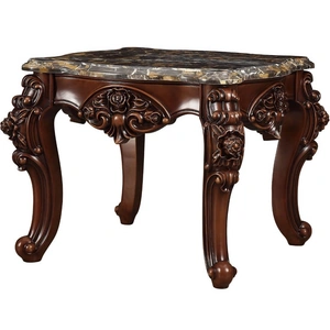 ACME Forsythia End Table w/Marble Top, Walnut