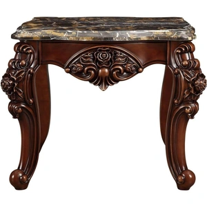 ACME Forsythia End Table w/Marble Top, Walnut