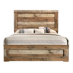 Lifestyle Furniture SM 8311 Wood Panel Bed, Antique Natural Finish