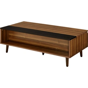 ACME Avala Wood Rectangular Storage Lift Top Coffee Table, Walnut/Black