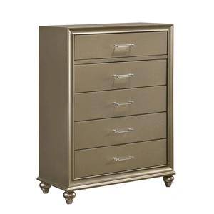 Lifestyle Furniture SM 8318G Wood 5-Drawer Chest, Gold
