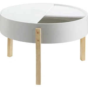 ACME Bodfish Wood Round Storage Coffee Table Set, White