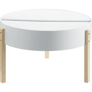 ACME Bodfish Wood Round Storage Coffee Table, White
