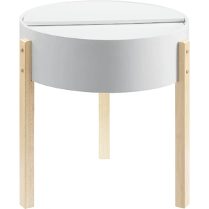 ACME Bodfish Wood Round Storage End Table, White