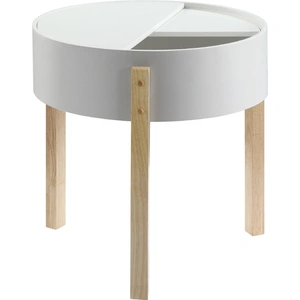 ACME Bodfish Wood Round Storage End Table, White