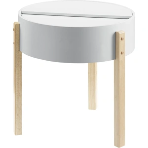 ACME Bodfish Wood Round Storage End Table, White